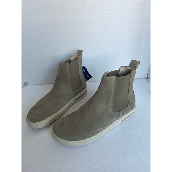 NWT Birkenstock Bend Chelsea Taupe Suede Leather Pull On Comfort Sneaker Boots - Picture 1 of 15